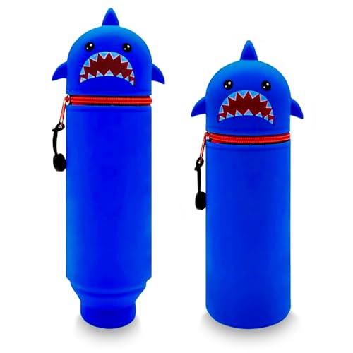 Kaishuai Federmäppchen Silikontasche Stifte,Stand Up Federmäppchen Hai Durchmesser 6,5 cm, Höhe 22 cm,Tischstifthalter für Buntstifte,Marker,Füllfederhalter Kleiner Organizer für Schreibwaren(Blau) Kaishuai Federmäppchen Silikontasche Stifte,Stand Up Federmäppchen Hai Durchmesser 6,5 cm, Höhe 22 cm,Tischstifthalter für Buntstifte,Marker,Füllfederhalter Kleiner Organizer für Schreibwaren(Blau) von Kaishuai