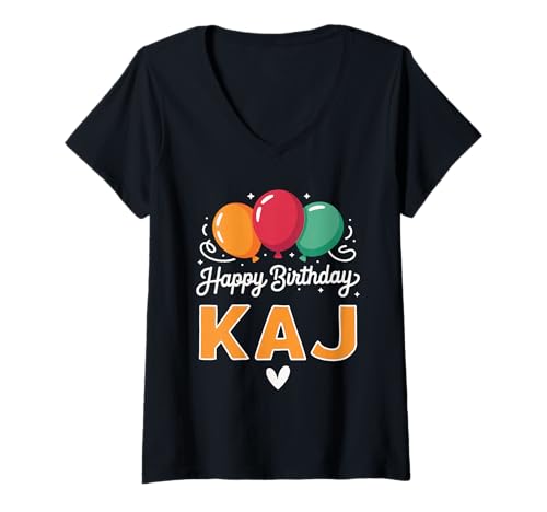 Damen Alles Gute zum Geburtstag Spruch Kaj T-Shirt mit V-Ausschnitt Damen Alles Gute zum Geburtstag Spruch Kaj T-Shirt mit V-Ausschnitt von Kaj Name Spruch für Geburtstag
