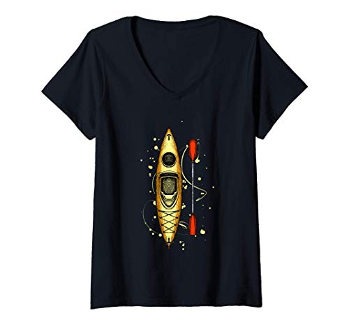 Damen Kajak-Geschenk-Paddel-Kajak T-Shirt mit V-Ausschnitt Damen Kajak-Geschenk-Paddel-Kajak T-Shirt mit V-Ausschnitt von Kajak Wassersportgeschenk