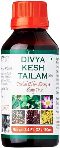 Divya Kesh Tailam Plus Haaröl 100ml – Kräuteröl gegen Haarausfall, Spliss & graue Haare | Stärkt das Haar macht es weich, lang glänzend Ayurvedisches mit Kajal von Kajal