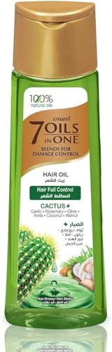 Emami 7 Oils in One Blends Catus Haaröl Damage Control 200 ml | Kaktus, Knoblauch, Argan, Amla, Olive, Walnuss, Jojoba, Mandel & Kokosöl, Gegen Haarausfall mit Kajal Sticker von Kajal