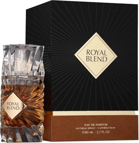 Royal Blend Extrait de Parfum 100 ml Unisex Fragrance World - Luxuriöser Duft mit Cognac, Zimt, Pflaume Elegantes schwarzes Etui Eau de Parfum Spray mit Kajal Sticker von Kajal
