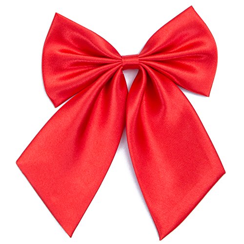 Damen Fliege Schleife Binder Schlips - 28~49 cm Länge Verstellbare Bowknot Krawatten (Heißes Rot) von Kajeer