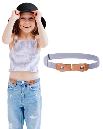 Kajeer Jungen Ohne Schnalle Elastisch Gürtel - Einstellbar Ohne Schnalle Unsichtbarer Gürtel Passt, Einstellbar, Grau von Kajeer
