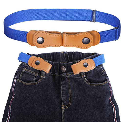 Jungen Ohne Schnalle Elastisch Gürtel - Einstellbar Ohne Schnalle Unsichtbarer Gürtel Passt 50-81 cm Unsichtbare Stretchgürtel für 2-15 jährige Kinder Jeans (Königsblau) von Kajeer