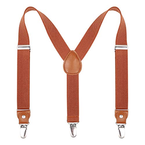 Kajeer Kinder Herren Hosenträger Breit Elastisch - Längenverstellbar Y-Form mit Starken 3er Clips Hosenträger Gürtel für Damen Baby, 60cm (7 Monate - 3 Jahre alt), Kaffee von Kajeer