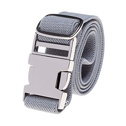 Kinder Elastische Schnalle Hose Gürtel - Verstellbarer Jungen Gürtel mit Zinklegierung Schnalle für Mädchen Einfacher Verschluss (Dunkelgrau) von Kajeer
