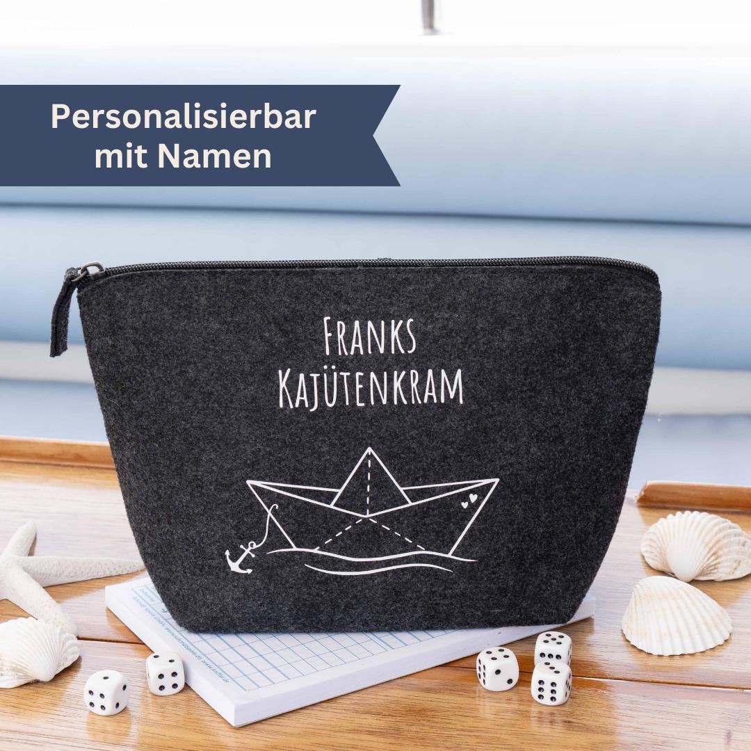 Personalisierte Filztasche Kajütenkram Für Bootsfahrer Bootsbesitzer Maritim von Kajuetenkram