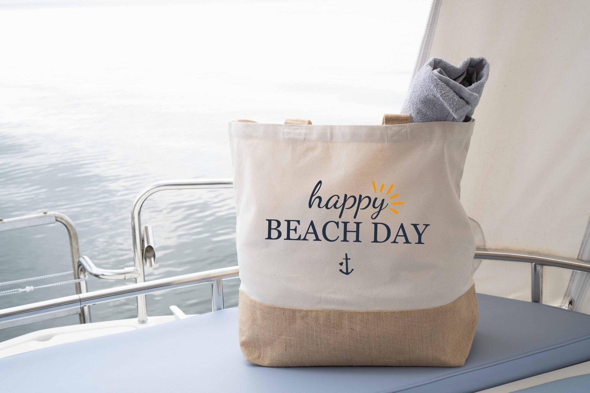 xxl Strandtasche Beach Bag - Happy Day von Kajuetenkram