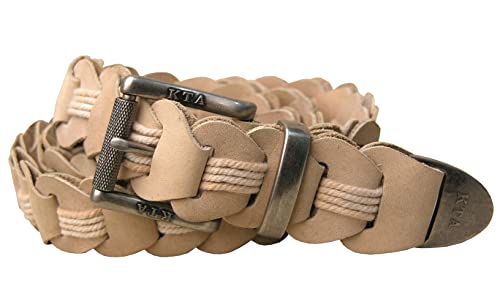 Kakadu Traders Australia Ledergürtel geflochten Echtleder Gürtel handgemacht Herren Damen Unisex Western Style Vintage mit Metall-Schnalle ca. 4 cm breit in braun schwarz beige rost von Kakadu Traders Australia