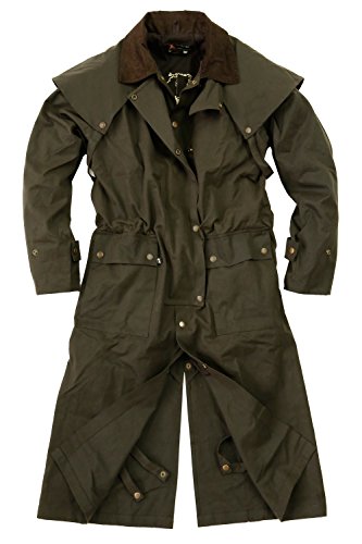 Outdoor Wachsmantel Wachsjacke gefüttert mit herausnehmbaren Innenfutter Regenjacke Regenmantel lang atmungsaktiv schwarz und braun Reiten Wandern Jagd Motorrad große Größen für Herren und Damen von Kakadu Traders Australia