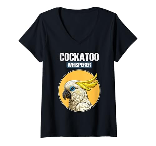 Damen Kakadus Kakadu T-Shirt mit V-Ausschnitt Damen Kakadus Kakadu T-Shirt mit V-Ausschnitt von Kakadus Kakadu Tier Shop