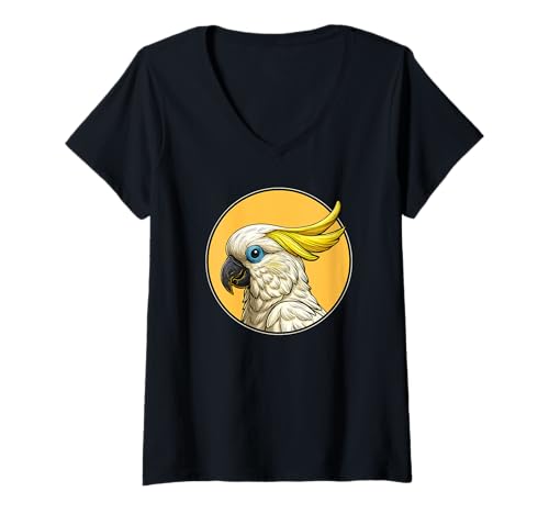 Damen Kakadus Kakadu T-Shirt mit V-Ausschnitt Damen Kakadus Kakadu T-Shirt mit V-Ausschnitt von Kakadus Kakadu Tier Shop