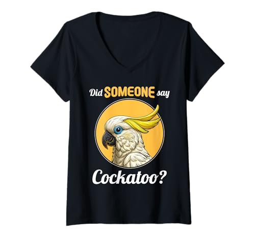 Damen Kakadus Kakadu T-Shirt mit V-Ausschnitt Damen Kakadus Kakadu T-Shirt mit V-Ausschnitt von Kakadus Kakadu Tier Shop