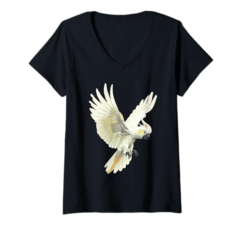 Damen Kakadus Kakadu T-Shirt mit V-Ausschnitt Damen Kakadus Kakadu T-Shirt mit V-Ausschnitt von Kakadus Kakadu Tier Shop