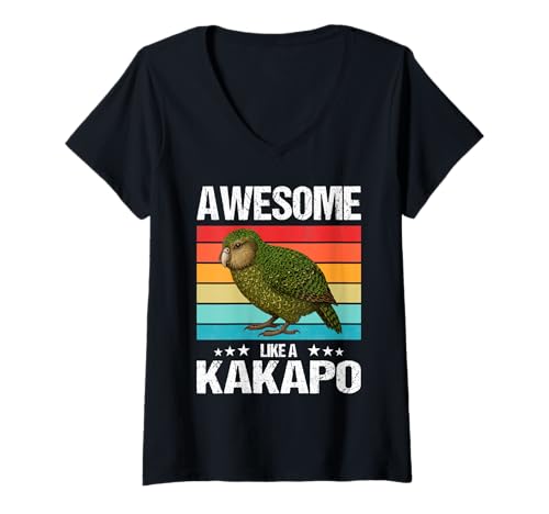 Damen Kakapos Kakapo T-Shirt mit V-Ausschnitt Damen Kakapos Kakapo T-Shirt mit V-Ausschnitt von Kakapos Kakapo Tier Shop