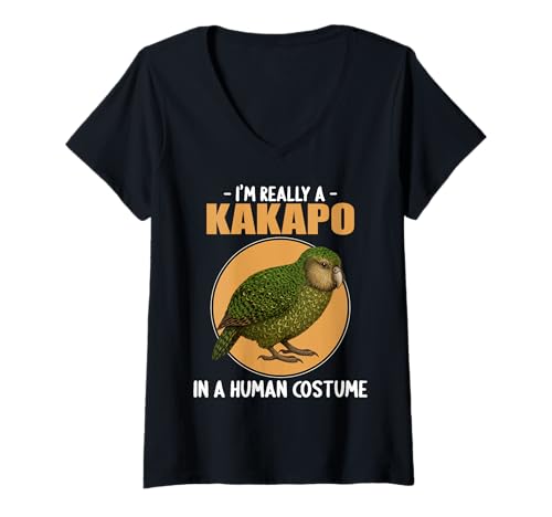 Damen Kakapos Kakapo T-Shirt mit V-Ausschnitt Damen Kakapos Kakapo T-Shirt mit V-Ausschnitt von Kakapos Kakapo Tier Shop