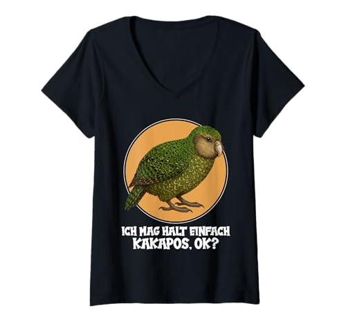 Damen Kakapos Kakapo T-Shirt mit V-Ausschnitt Damen Kakapos Kakapo T-Shirt mit V-Ausschnitt von Kakapos Kakapo Tier Shop