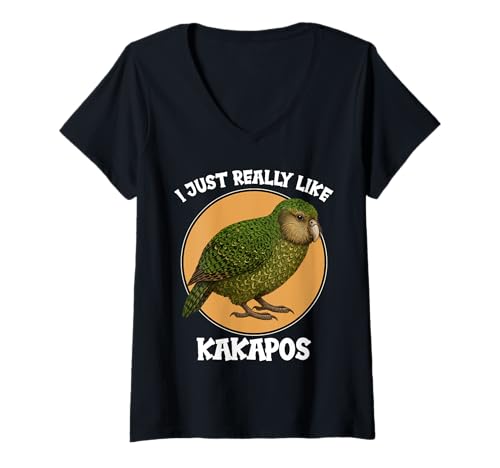 Damen Kakapos Kakapo T-Shirt mit V-Ausschnitt Damen Kakapos Kakapo T-Shirt mit V-Ausschnitt von Kakapos Kakapo Tier Shop