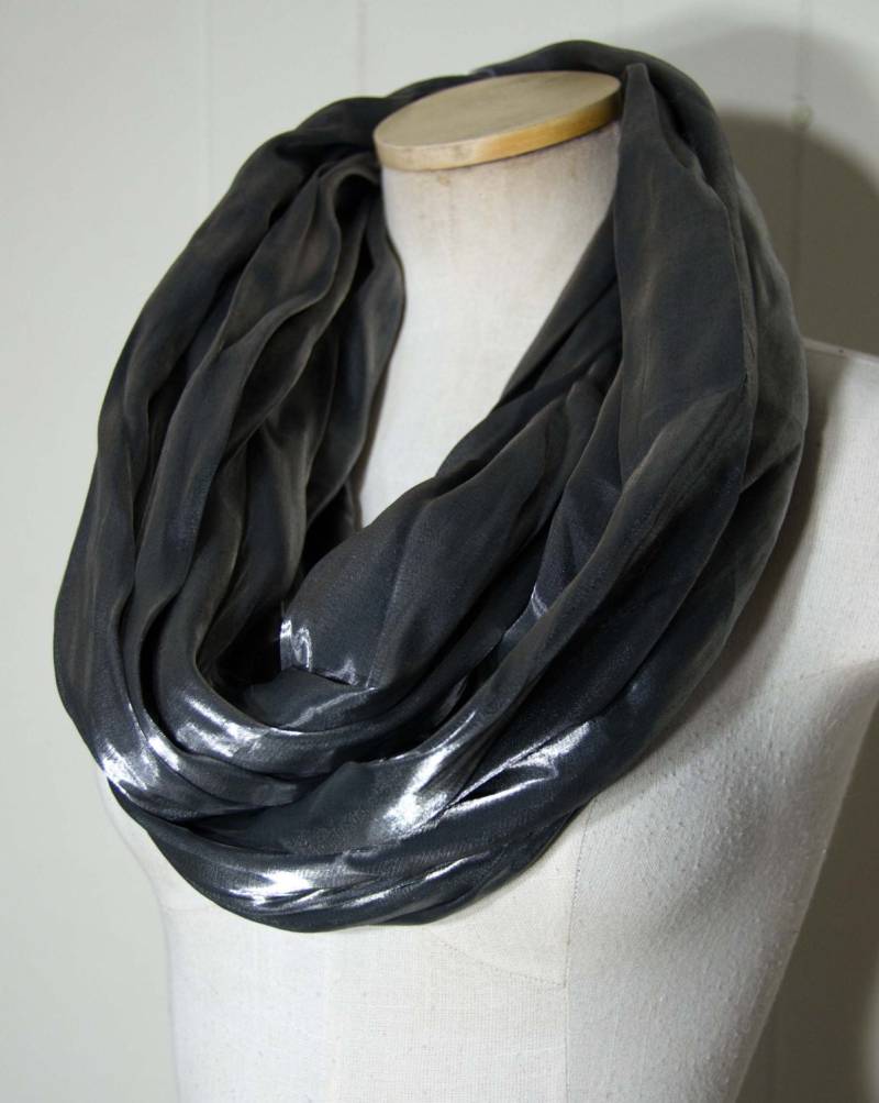 Charcoal Grau Infinity Schal-Loop Cowl - Loop Schal Eternity 70" Umfang 14" Breit Ooak Geschenk Für Sie von Kakodah