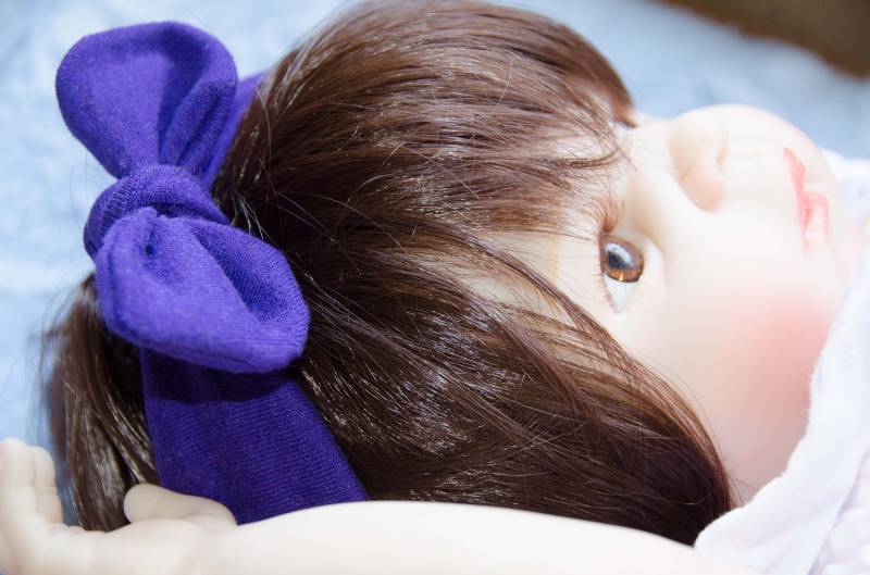 Frühchen Zu Neugeborenen Dolly Fliege Haarband Knoten Stirnband Baby Schleife Lila Baumwoll Jersey von Kakodah