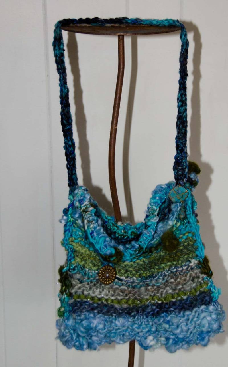 Handgesponnenes Garn Wollgarn Handtasche von Kakodah