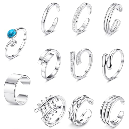 Kakonia 12 Stück Zehenring Zehenringe für Damen Frauen Gold Silber Luamaya Boho Wasserfest Kupfer Glitzer Verstellbare Offene Strand Fußring Türkis Schmuck Set Kakonia 12 Stück Zehenring Zehenringe für Damen Frauen Gold Silber Luamaya Boho Wasserfest Kupfer Glitzer Verstellbare Offene Strand Fußring Türkis Schmuck Set von Kakonia