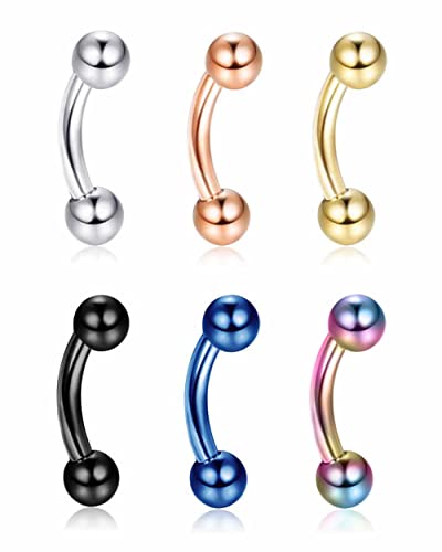 Kakonia 14G G23 Titan Bauchnabelpiercing,Nabelpiercing für Damen Herren,Banane Piercing Bauchnabel Schmuck von Kakonia