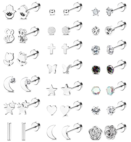 Kakonia 20Paar Ohrstecker Piercing Ohr für Damen Helix Piercings Chirurgenstahl Knorpel Ohrringe Tragus Daith Ohr Piercings Schmuck von Kakonia