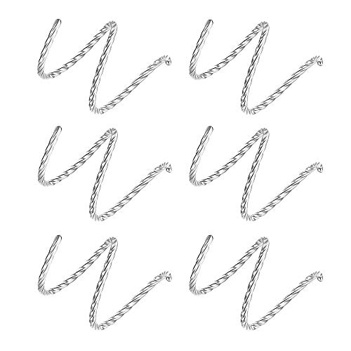 Kakonia 20G Doppel Twist Hoop Ohrringe Edelstahl Spiralen Ohrringe Doppel Hoop Nasenring Twisted Single Pierced Mode Ohr Kletterer Wrap Manschette Ohrringe Set von Kakonia