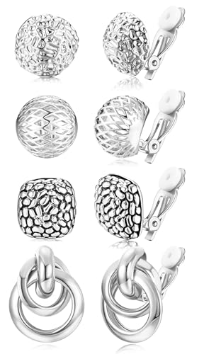 Kakonia 6Paar Clip auf Ohrringe für Damen Mädchen Hypoallergen Creolen Ohrclips Ohne Ohrlöcher Klips Ohrringe Set Modeschmuck Geschenk von Kakonia
