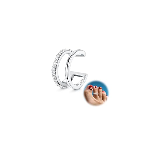 Kakonia Zehenring,925 Sterling Silber Zehenring für Frauen,Einstellbare Zehenring Strand Band Ring Nagelringe,Daisy Blume CZ Kreuz Opal Twist Knoten Zehenringe Manschette,Offene Fuß Schmuck-Zwei Bars Kakonia Zehenring,925 Sterling Silber Zehenring für Frauen,Einstellbare Zehenring Strand Band Ring Nagelringe,Daisy Blume CZ Kreuz Opal Twist Knoten Zehenringe Manschette,Offene Fuß Schmuck-Zwei Bars von Kakonia