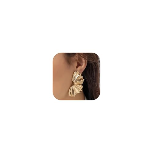 Kakonia Ohrclips Damen Ohne Ohrlöcher,Gold Fake Ohrringe Für Frauen Chunky Clip Ohrringe Hypoallergene Ohrclips Damen Statement Blumen Ohrklemme Gold Klipp Ohrringes Ohne Ohrloch -1 von Kakonia