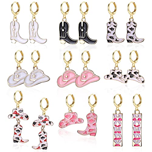 Kakonia Western Ohrringe für Frauen Cowgirl Cowboy Boot Bull Hut Drop Dangle Land Ohrringe Set C von Kakonia