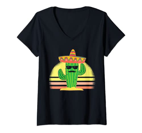 Damen Kaktus Garten Mexikanischer Sombrero Lustige Gärtner Mexiko T-Shirt mit V-Ausschnitt Damen Kaktus Garten Mexikanischer Sombrero Lustige Gärtner Mexiko T-Shirt mit V-Ausschnitt von Kaktus Botanik Kaktusliebhaber Kostüm Geschenkidee