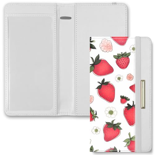 Kakurookie Bedruckte Scheckbuchhülle, RFID-blockierendes Scheckbuch, stilvoll, leicht, schlank, langlebig, multifunktionaler Scheckbuchhalter für persönliche und geschäftliche Schecks, Erdbeere von Kakurookie