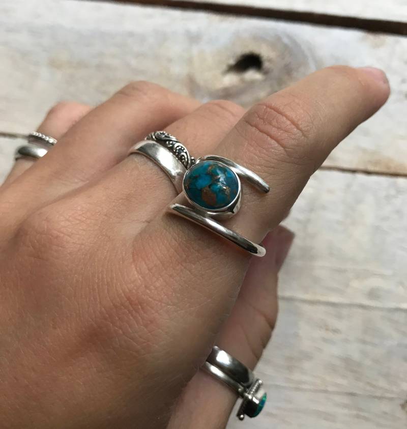 Kupfer Türkis Sterling Silber Ring Kupfer Türkis Sterling Silber Ring von KalahJewellery
