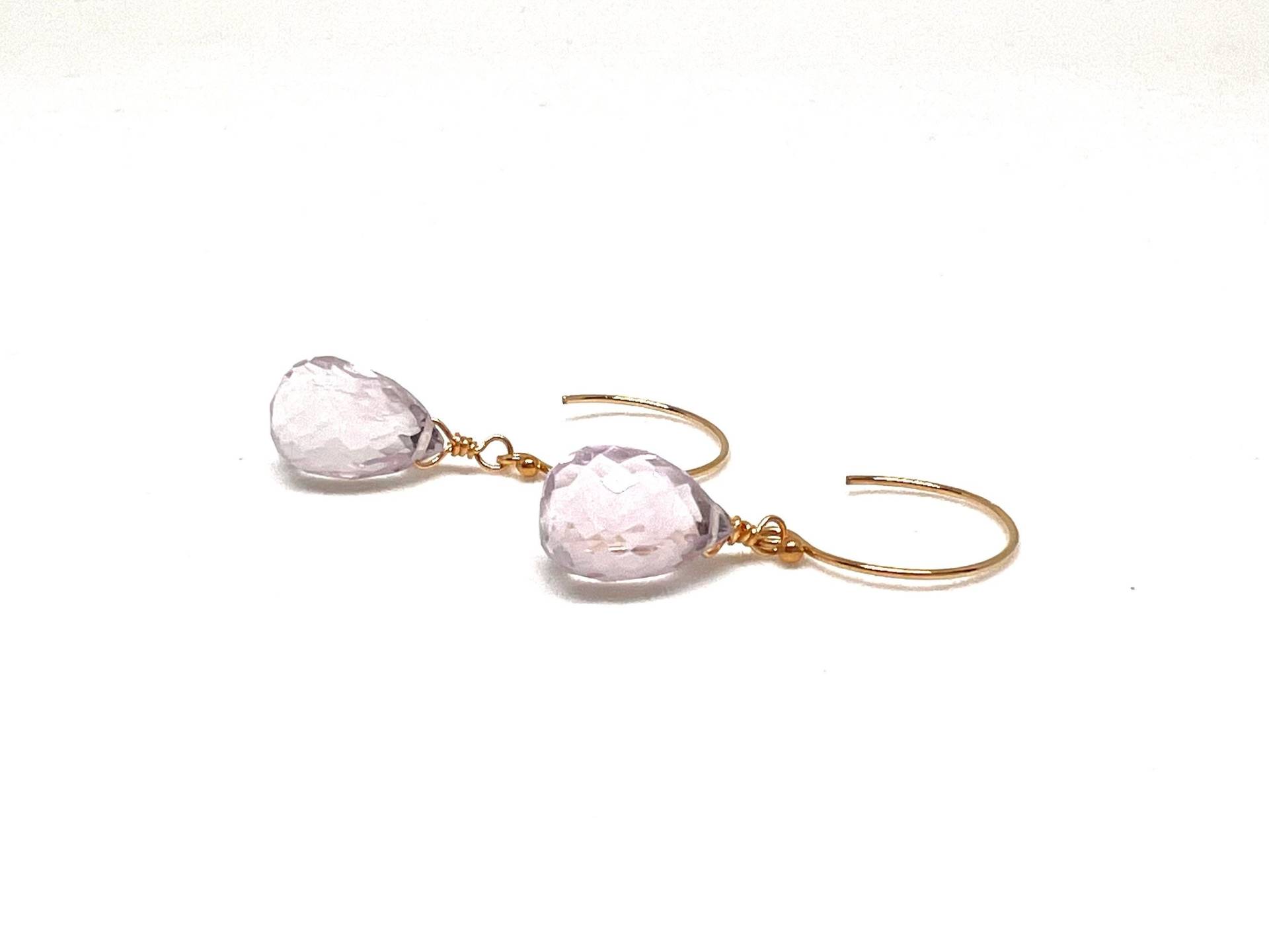 Rosa Amethyst Ohrringe 14K Gold Filled, Zierliche Boho Schmuckstücke von Kalamajewelry