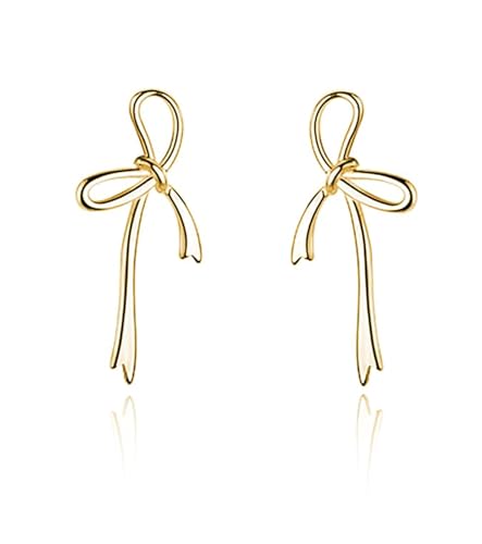 Kalamakala Schleifen Ohrringe, Gold Silber Bow Earrings, Bogen Ohrstecker Ohrringe für Damen, Ohrringe Modeschmuck für Frauen und Mädchen von Kalamakala