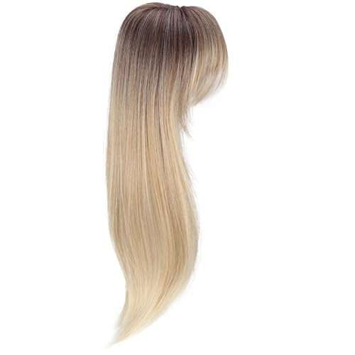 Haartopper mit Pony 360 ° 3D-Deckhaar-Topper 18 natürliche Haartopper mit Figuren-acht Pony Fluffy Toppers Haarstücke für Frauen mit dünner Haarklammer in Pony von Kalastussaari