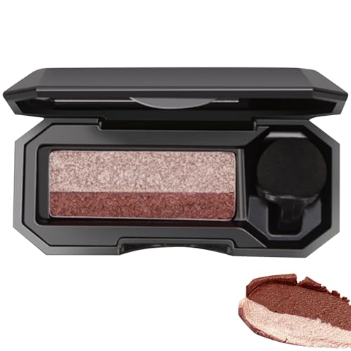 Lidschattenpalette 2 Farben Lidschattenpalette Make-up mit kleiner Schwammbürsten wasserdicht, lang anhaltende tragbare zweifache Lidschatten hochpigmentierter Stil 1 brauner Lidschatten von Kalastussaari