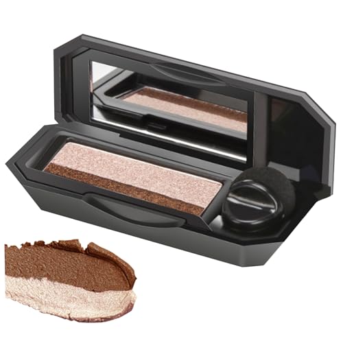 Lidschattenpalette 2 Farben Lidschattenpalette Make-up mit kleiner Schwammbürsten wasserdicht, langlebig tragbarer Zwei-Ton-Lidschatten hochpigmentierter Stil 2 braun von Kalastussaari