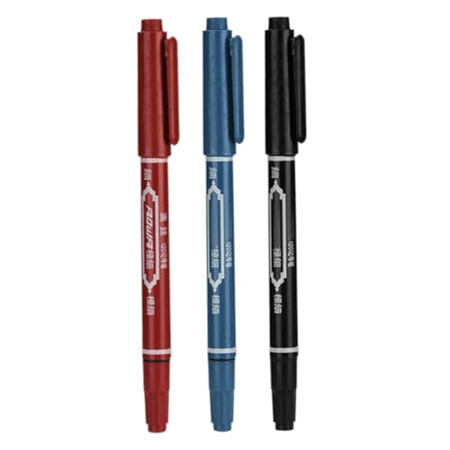 Temporäre Tattoo -Marker für Haut, 3pcs Tattoo -Schablonen für Kinder und Erwachsene, feiner Point Body Ink Stift Doppelkopf Tattoo Marker Einfach zu färben/schwarz+rot+blau von Kalastussaari