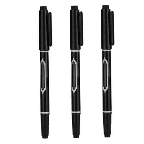 Temporäre Tattoo -Marker für Haut, 3pcs Tattoo -Schablonen für Kinder und Erwachsene, feiner Point Body Ink Stift Doppelkopf Tattoo Marker Einfach zu färben/schwarz von Kalastussaari