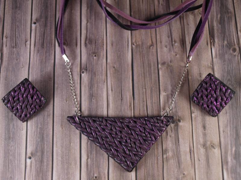 Jewellery. Handmade Jewellery. Schmuckset. Jewellery Set. Lila Abstraktion Jewellery. Handmade Jewellery. Schmuckset. Jewellery Set. Lila Abstraktion von KalatheyaJewellery