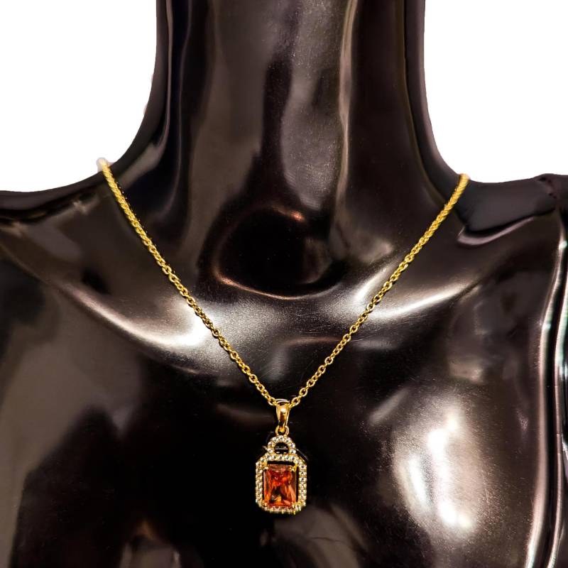 Gold Vermeil Schmuckset 925 Silber - Citrin Zirkonia Kette Mit Anhänger Geschenk Für Frauen Eleganter Goldschmuck Damen Gold Vermeil Schmuckset 925 Silber - Citrin Zirkonia Kette Mit Anhänger Geschenk Für Frauen Eleganter Goldschmuck Damen von KaleebeaJewelry