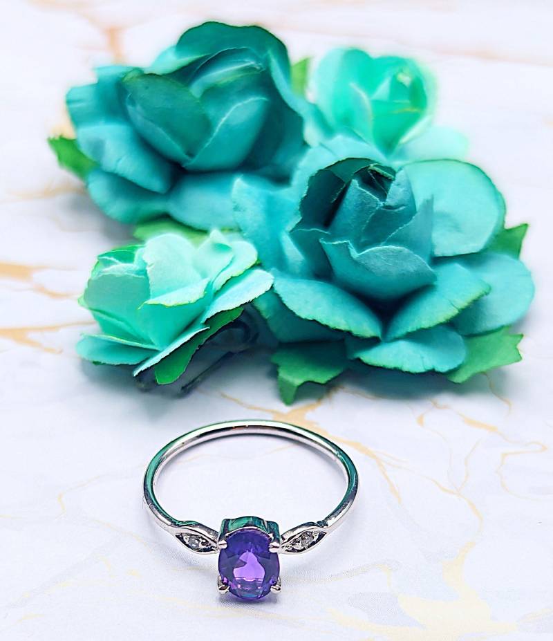 Verträumter Amethyst Silberring - Größe 58 Ein Funke Mystik Für Ihre Hand von KaleebeaJewelry
