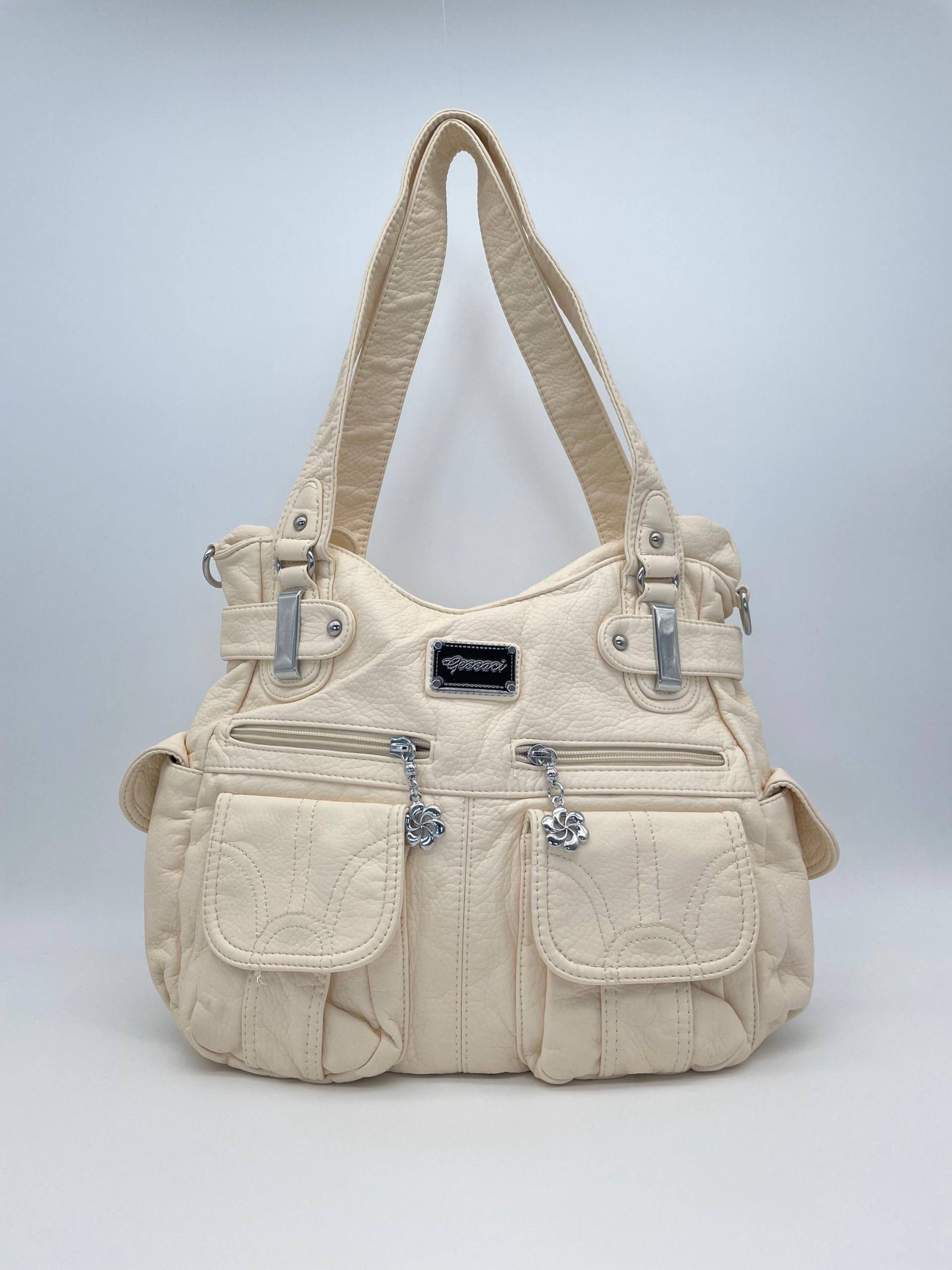 Handtasche Im Y2K-Vintage-stil Mit Abnehmbaren Schultergurt Tasche - Gessaci Johanna Creme von Kalegant