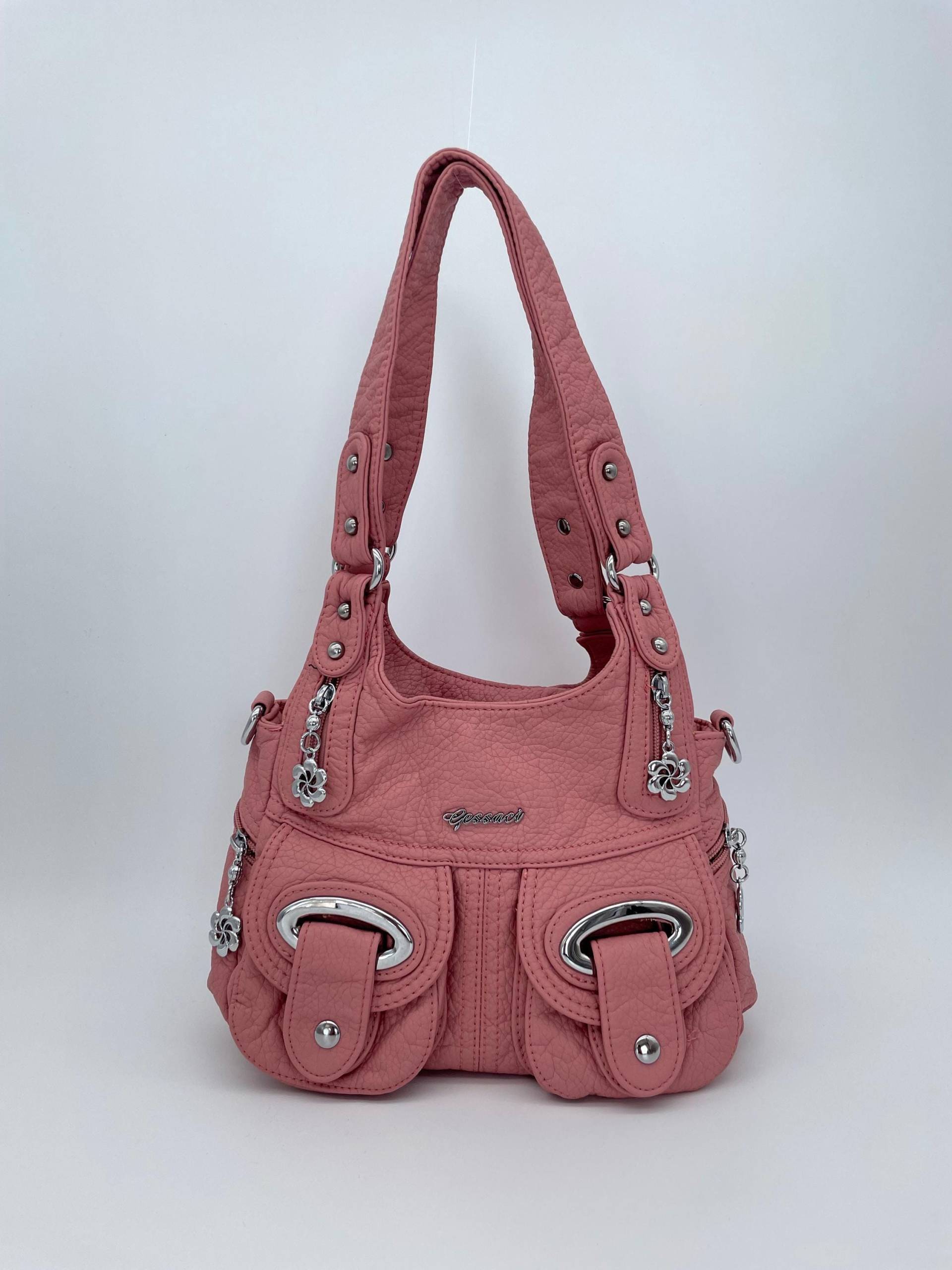 Handtasche Im Y2K-Vintage-stil Mit Abnehmbaren Schultergurt Tasche - Gessaci Lena Rosa von Kalegant