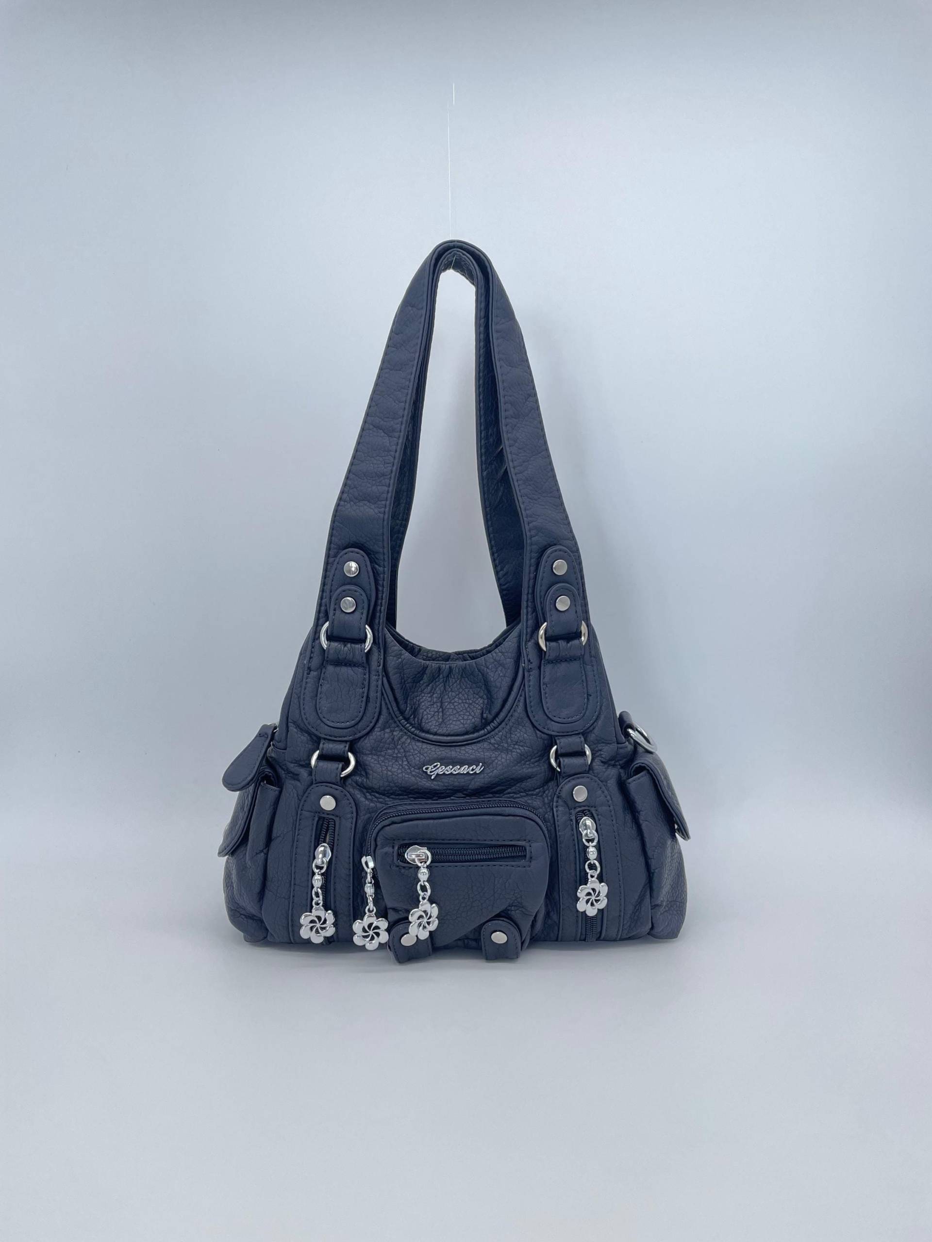 Handtasche Im Y2K-Vintage-stil Mit Abnehmbaren Schultergurt Tasche - Gessaci Lyra Blau von Kalegant